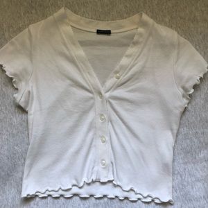 Brandy Melville white button up tee